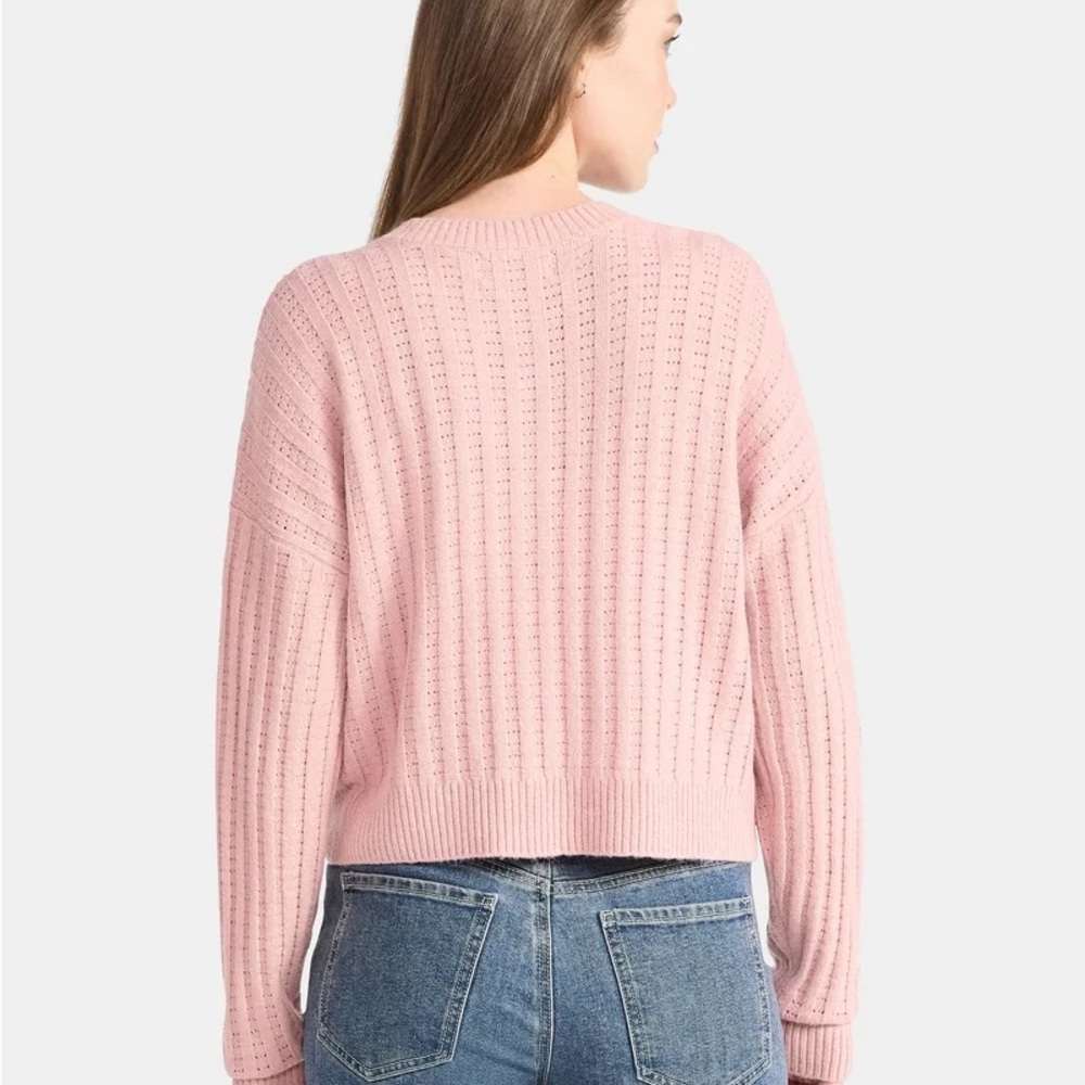 NWT No Boundaries Pink Crew Neck Sweater - Picture 2 of 5